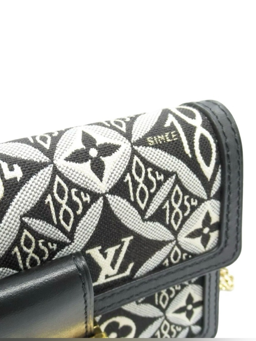 Louis Vuitton 1854 Dauphine Chain Wallet /Bag Black Ivory Jacquard LV Crossbody - Picture 8 of 17